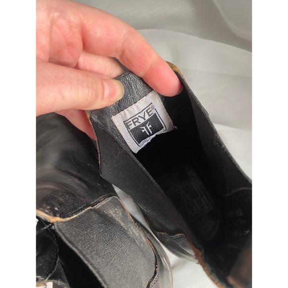 FRYE Tyler Flex Chelsea Leather Black Ankle Boots Vibram 7.5 Western Heritage - Picture 9 of 10